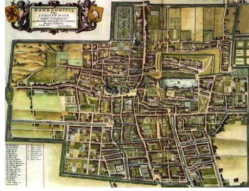 Old city map of The Hague